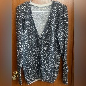 Old Navy Gray With Cream Dot VNeck Cardigan Size XL